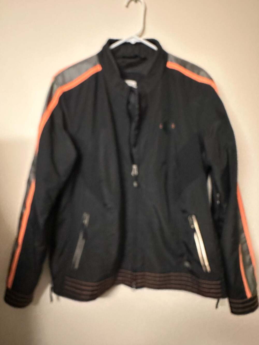 Harley-Davidson Women's Black Orange Stripe Motorcycle Jacket